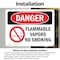 Signmission Flammable Vapors No Smoking Danger Sign, Vinyl Decal, 14in W x 10in L, 2PK OS-2PACK-DS-D-1014-L-1258 - alternate 3
